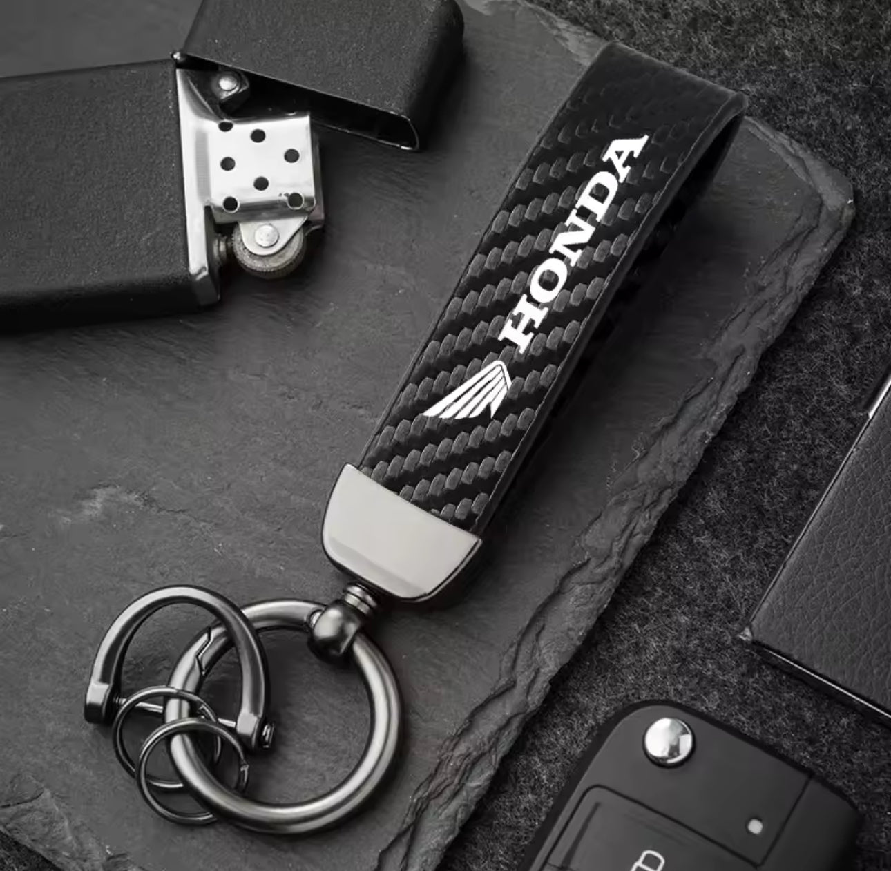 Honda Carbon Fiber Keychain