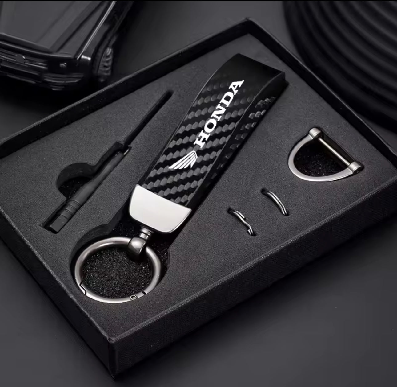 Honda Carbon Fiber Keychain