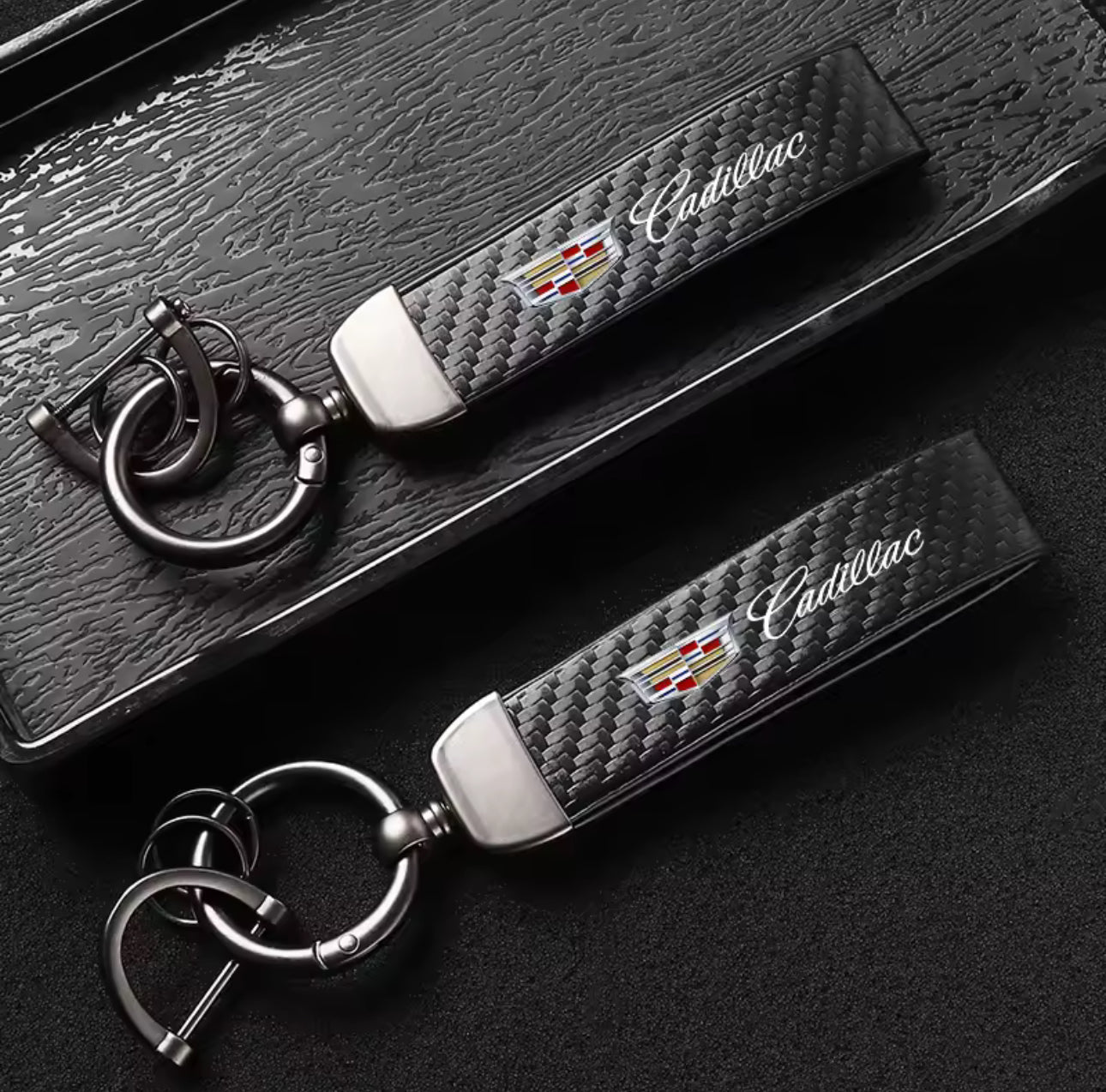 Cadillac Carbon Fiber Keychain