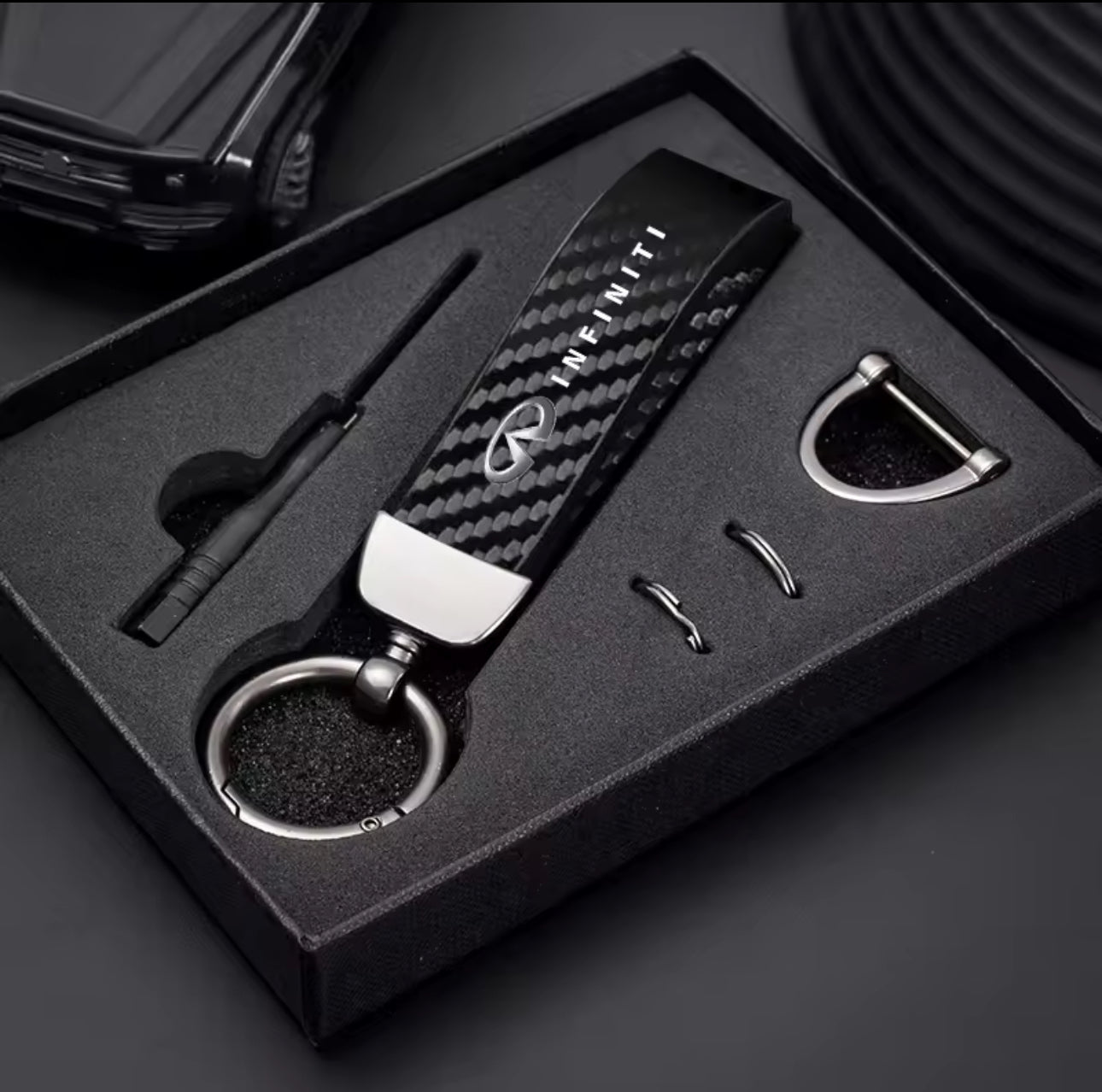 Infinity Carbon Fiber Keychain