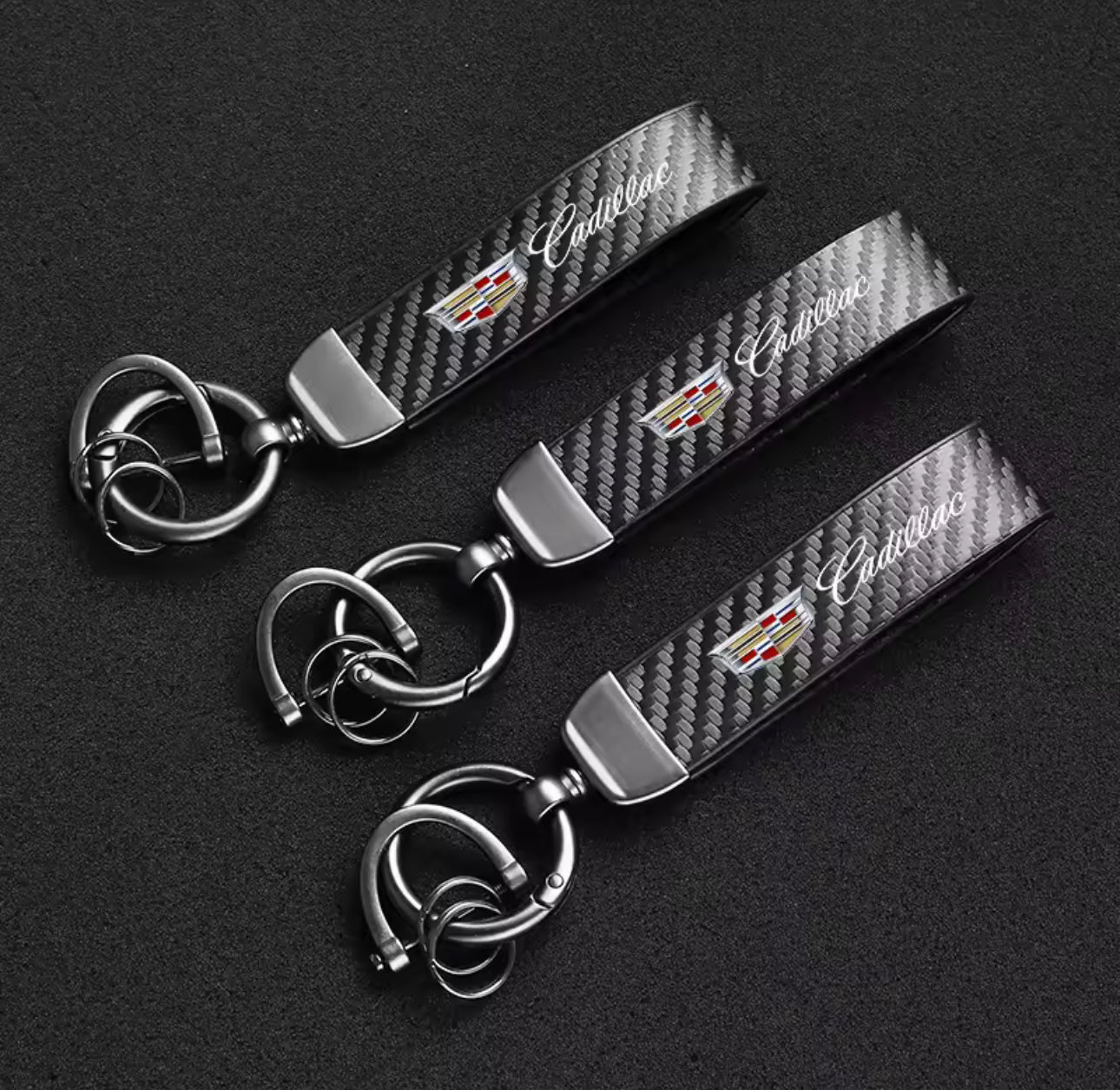 Cadillac Carbon Fiber Keychain