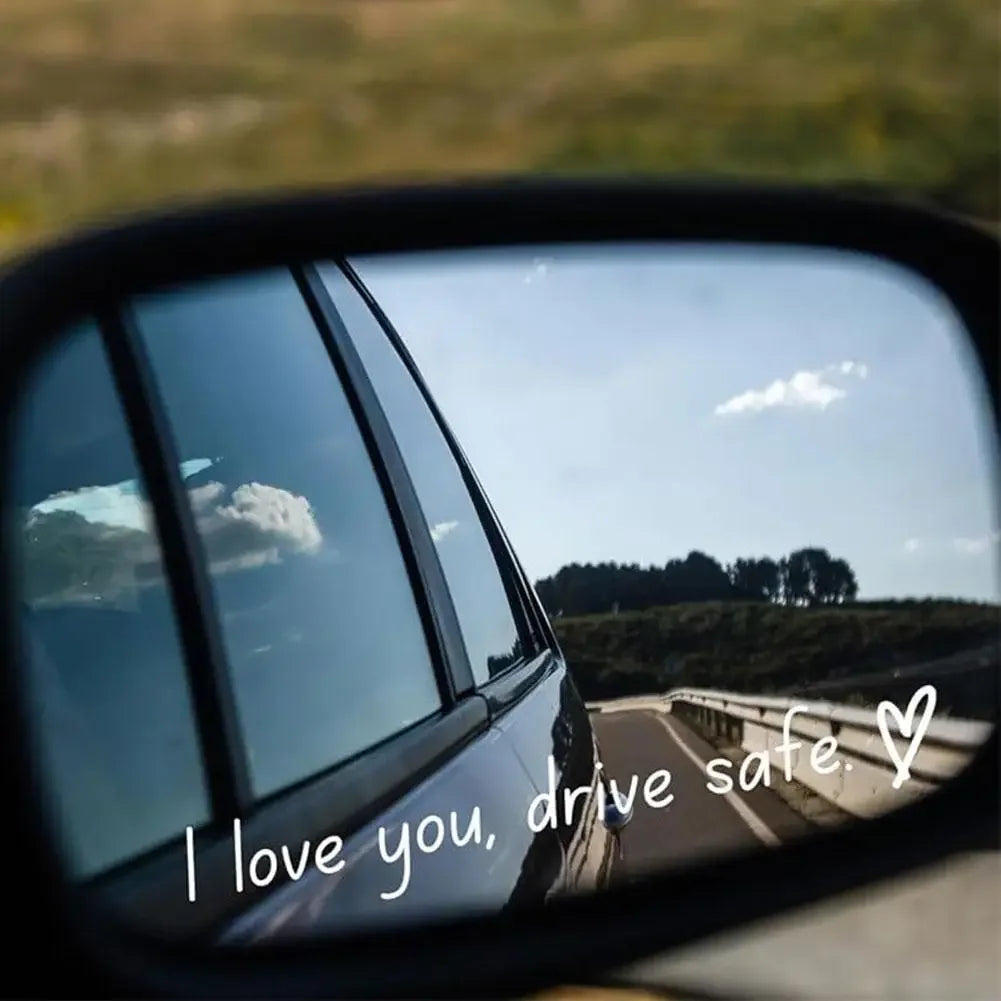 Car Mirror Stickers I Love You Drive Safe Heartfelt Safety Reminder for Women Drivers Stylish Car Accessory Perfect Gift